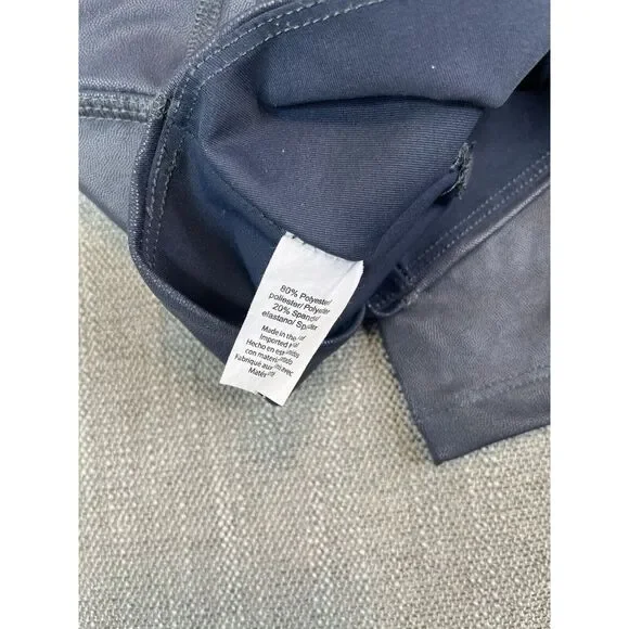 Beyond Yoga Leggings Womens (S) Navy Blue Leatherette High Waisted Midi - Picture 9 of 9